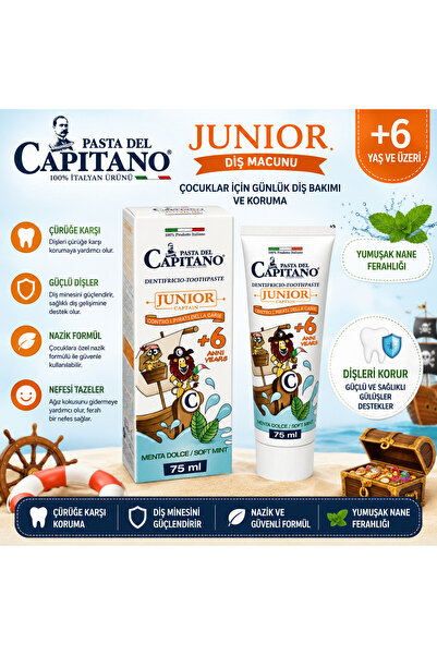 Capitano Çocuk +6 Diş Macunu Hafif Nane Aromalı 75ml