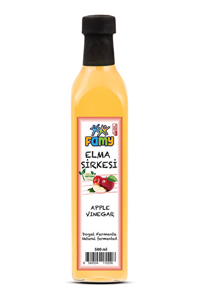%100 Doğal Fermante Elma Sirkesi 500 ml - Katkısız Geleneksel Cam Şişe