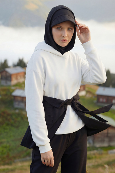 Aisha's Design Siperlik ve Kapatıcı Özellikli Penye Kadın Hazır Bone,B-88P,Siyah
