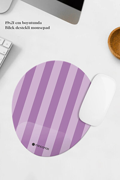 Mincanas Renkli Bilek Destekli Oval Mouse Pad Mouse Altlığı