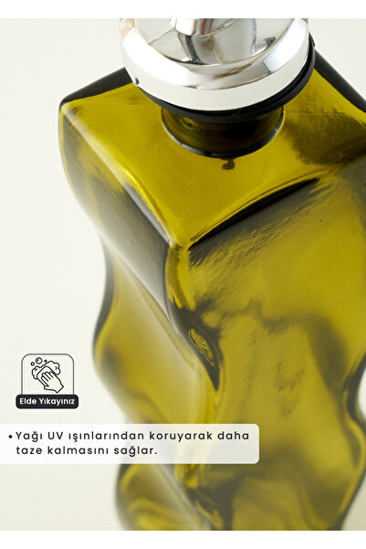 Bella Maison Wavy 2'li Yağlık Sirkelik Seti Amber-Yeşil (250 cc)