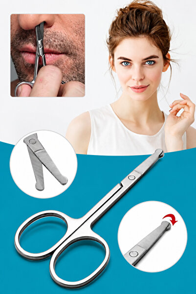 SETBEAUTY Burun Makası Paslanmaz Çelik Kaş Bıyık Epilasyon Makası