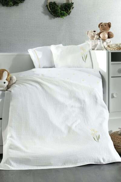 Minelya Home Collection طقم غطاء لحاف أطفال مكون من 5 قطع مغطى بالموسلين 100%...