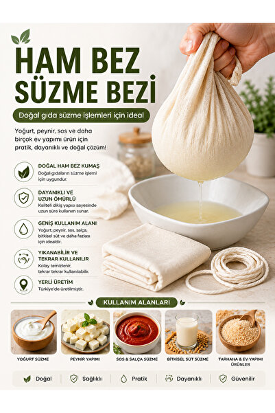 Magic Lady Yıkanabilir Ham Bez Süzme Bezi ve Tarhana Kesesi