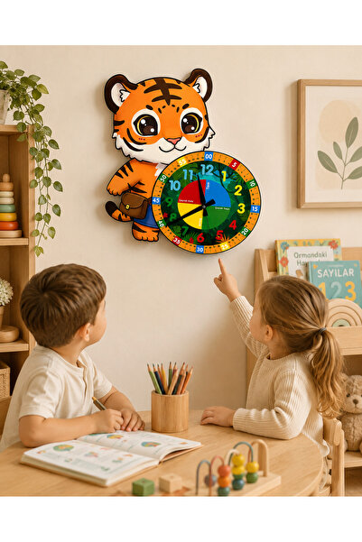 karbonsoft Sevimli Çantalı Kaplan Tiger Montessori Çocuk Odası Eğitici Ahşap ...