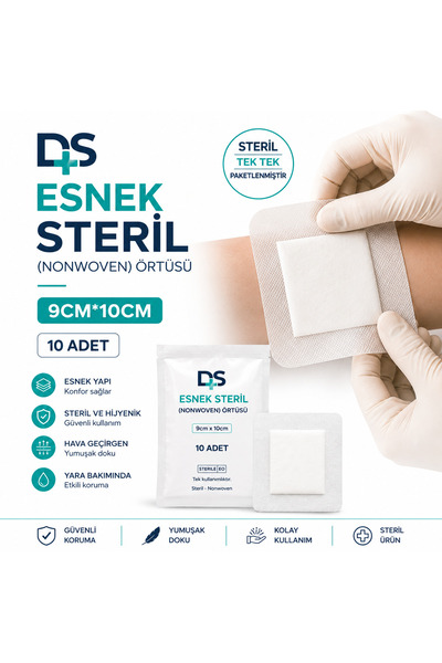 DS Sağlık Esnek (nonwoven) Yara Örtüsü 9cm*10cm - (10 Adet)