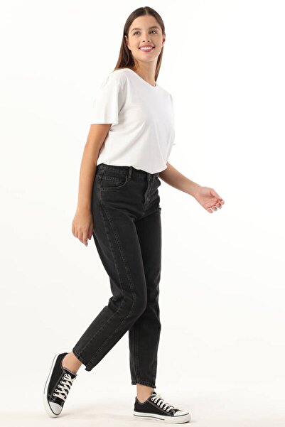 BANNY JEANS Pantaloni de damă cu talie înaltă, negri