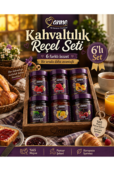 Anne Reçel Seti Kahvaltılık 6 Adet %65 Meyveli