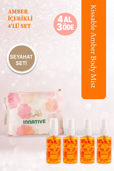 INNATIVE Eny Elif Nur Yel Kissable Amber Seyahat Boy Çanta Seti 4x50ml
