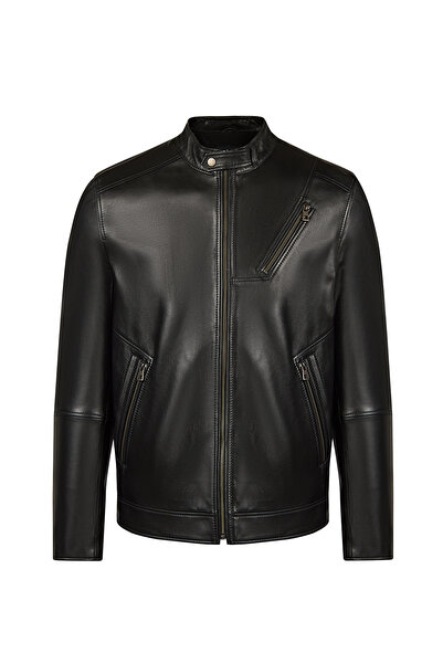 Derimod Edward Men's Black Leather Jacket 26Sge66101M