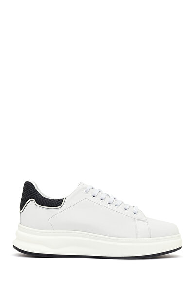 Derimod Erkek Beyaz Bağcıklı Kalın Tabanlı Deri Sneaker 26SFD660518
