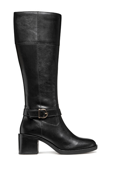 Geox Women's Black D Series 60 B - Smo.Lea Zippered Heeled Leather Boots D56X...