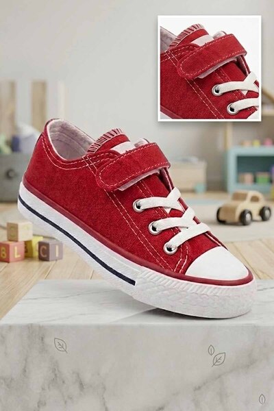 rekorsport Unisex dečije crvene platnene cipele sa čičkom - Cipele za prvi ko...