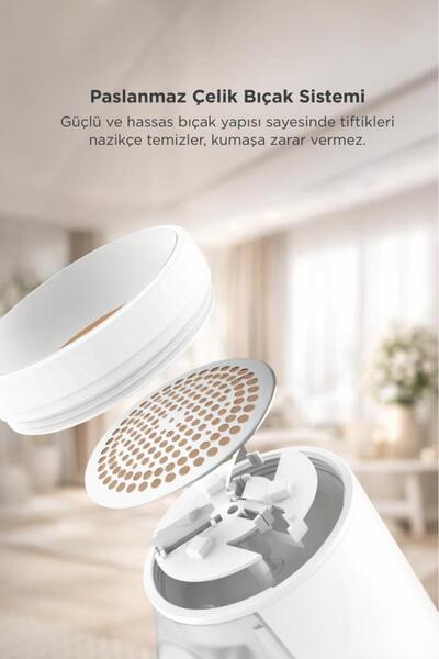 Torima Şarjlı Tüy ve Tiftik Temizleme Makinesi Extra Bıçaklı 708 Beyaz