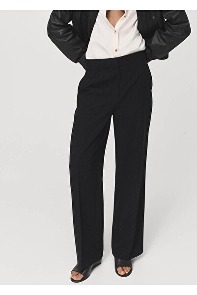 MANGO Woman Pantaloni cu talie medie cu croiala dreapta