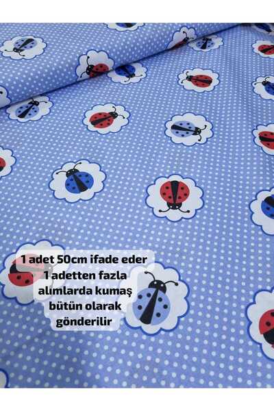 Home Poplin Kumaş ( Pamuklu uğurböceği desen 50 x 160 )