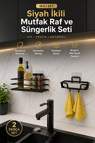 Alper Banyo 2Lİ Yapışkanlı Kancalı Banyo  Düzenleyici VE Yapışkanlı Kancalı S...