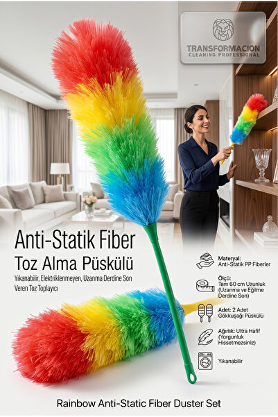 Transformacion Set de 2 ciucuri pentru praf din fibre antistatice 60 cm |   C...