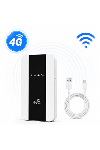 ambrasmart Router 4G/5G Portabil ambrasmart, Alb, Baterie puternica de 3000mA...