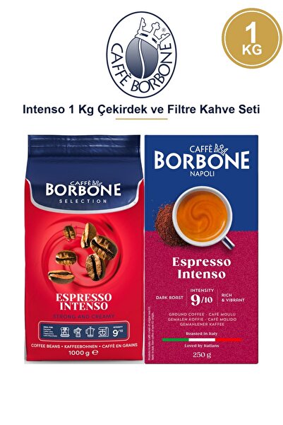 Caffe Borbone Caffè Borbone Intenso 1 Kg Çekirdek ve Filtre Kahve Seti – Her ...