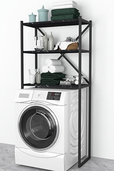 Bofigo 3 Raflı Metal Banyo Düzenleyici Metal Banyo Rafı Çamaşır Makinası Üstü...