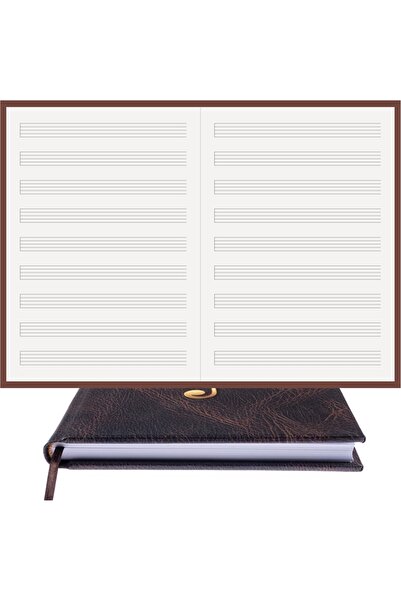 BİDEFTER دفتر موسيقي (خط مقطوع بدون مفاتيح) مصنوع يدويًا بنسبة 100%، خياطة يد...