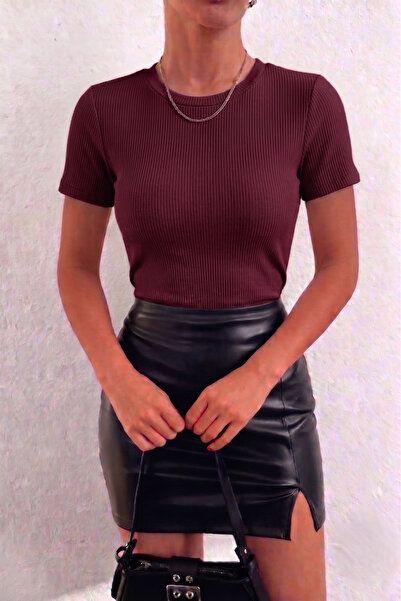 Siner Fashion Bluză de damă cu decolteu rotund și tiv texturat
