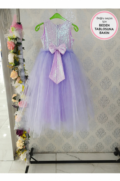 Kidstore Çocuk Uzun Arkası Fiyonklu Elbise