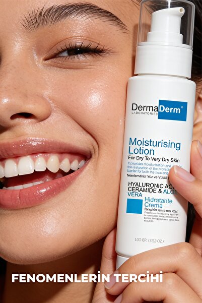 DermaDerm Yoğun Nemlendirici Yüz Kremi Kuru Ciltler İçin Bariyer Onarıcı Vücut Losyonu 100 ml