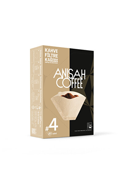 Anisah Coffee Filtre Kahve Kağıdı 4 Numara (80 Adet) | Kokusuz | Kimyasalsız | Doğa Dostu | Yırtılmaz