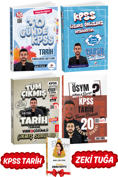 Dizgi Kitap Zeki Tuğa 2026 KPSS 30 Günde Tarih Video Ders Notları+Soru Bankas...
