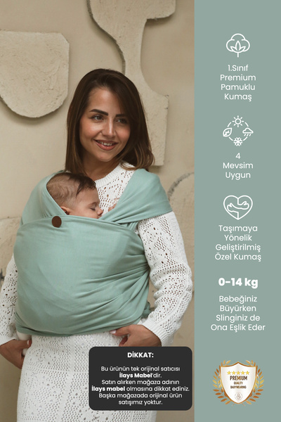 ilays beauty Premium Birinci Sınıf Pamuklu Esnek Wrap Sling (BABYWEARİNGE ÖZE...