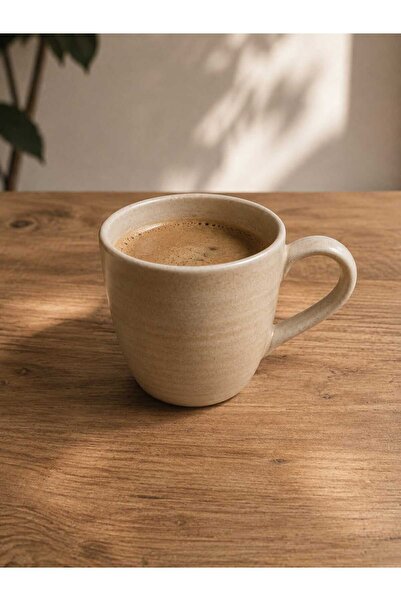 Taşkın Bonna Kupa Mug Bardak Bej Renk Porselen (Tekli̇)