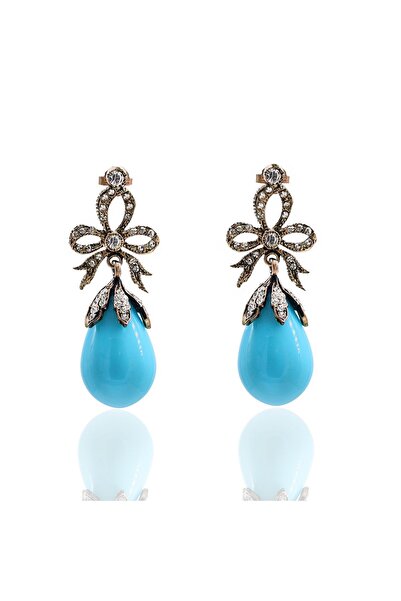 Bayemeyc Ribbon Turquoise Pearl Earrings