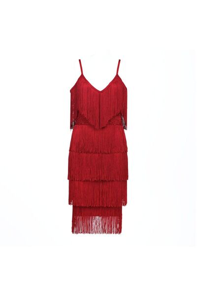 NO BRAND Rochie bandage elegantă - Roșu, XS
