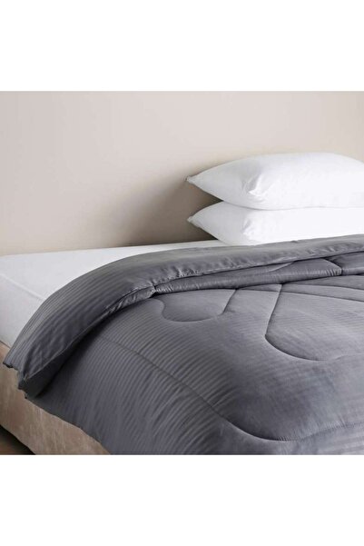 PAN HOME Stria Microfiber Satin Stripe Comforter 220x240cm - Charcoal