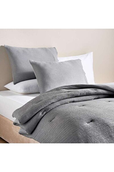 PAN HOME Crimp Loft Textured 3-piece King Comforter Set 240x260cm - Grey