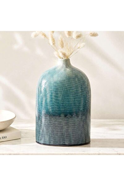 PAN HOME Yuto Stoneware Ombre Vase 20x10.5x29cm - Blue