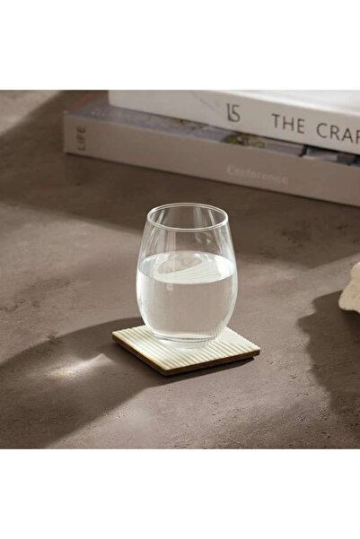 PAN HOME طقم قواعد أكواب سانسا من الراتنج مكون من 4 قطع 10x10x10 سم - أبيض