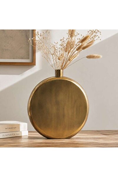 PAN HOME Shant Metal Round Shape Vase 38x8x37.5cm - Gold