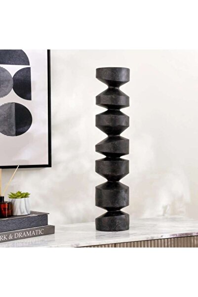 PAN HOME Lincoln Polyresin Large Decor Sculpture 15x15x70cm - Black