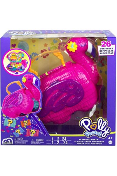 Polly Pocket Flamingo Partisi Large Compact Çanta Oyun Seti