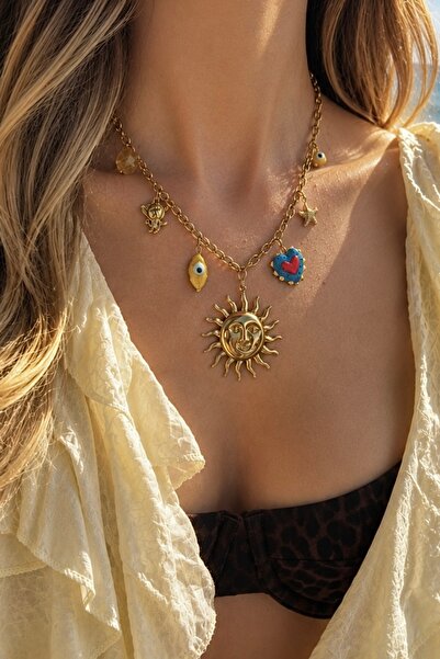 Okko Store Steel Marin Series Multi-Charm Necklace