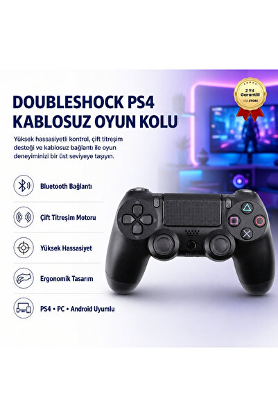 Genel Markalar Double Shock 4 Wireless Ps4 Oyun Kolu Concord C-859 (SİYAH)