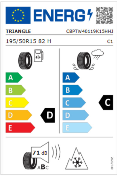 TRIANGLE TW401 WinterX 195/50R15 82H Oto Kış Lastiği (Üretim Yılı:2023)