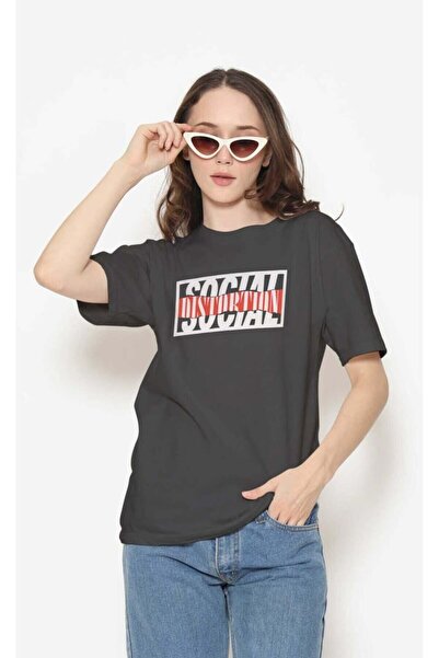 buzagi tasarım ürünleri Social Distortion Regular Fit Black Unisex T-Shirt