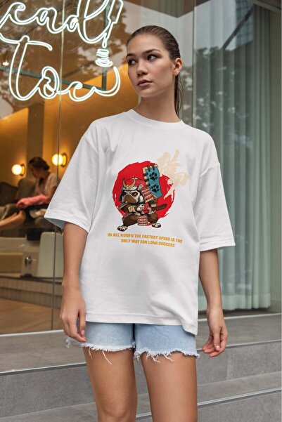 buzagi tasarım ürünleri Urban Oversize Unisex White T-Shirt