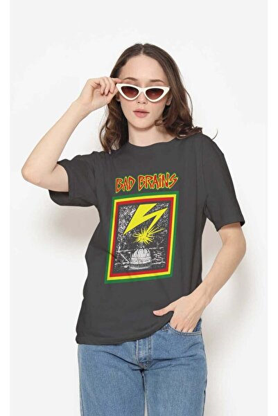 buzagi tasarım ürünleri تي شيرت أسود للجنسين بطباعة رقمية من Bad Brains