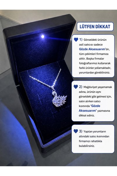 shop IŞIKLI KUTUDA GÜMÜŞ RENK KUĞU KOLYE ÇELİK