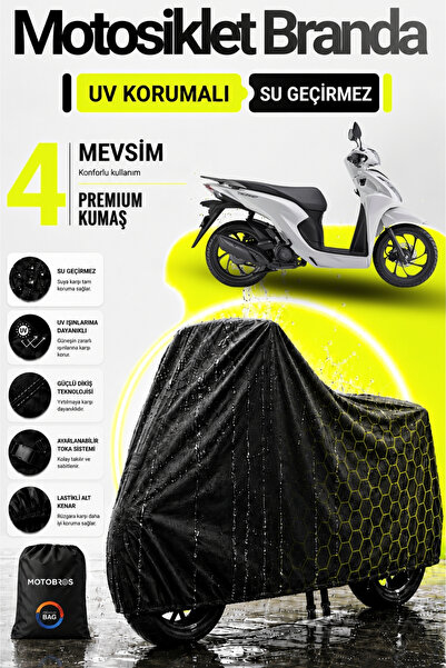 Motobros Motosiklet Branda Honda Dio Siyah Su Geçirmez Dayanıklı (EN KALIN) K...